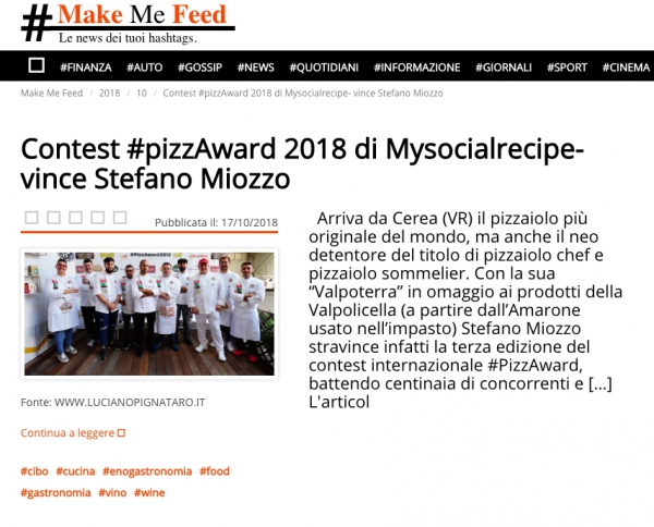 Contest #pizzAward 2018 di Mysocialrecipe- vince Stefano Miozzo