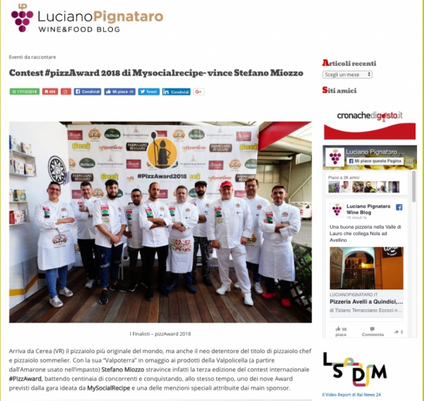 Contest #pizzAward 2018 di Mysocialrecipe- vince Stefano Miozzo