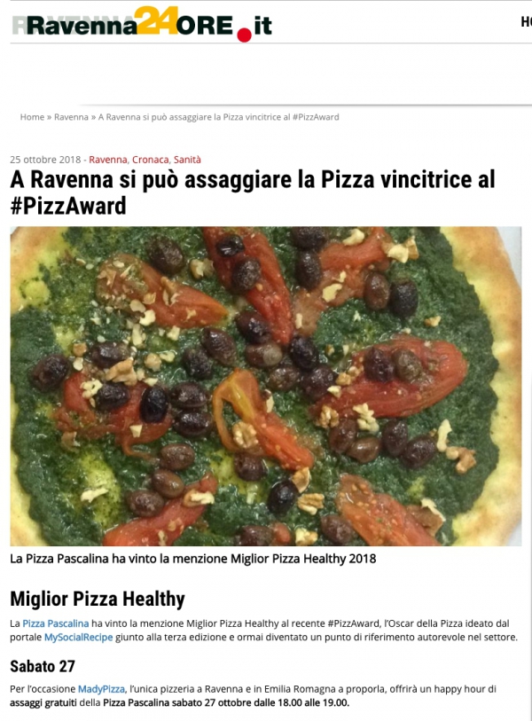 A Ravenna si può assaggiare la Pizza vincitrice al #PizzAward