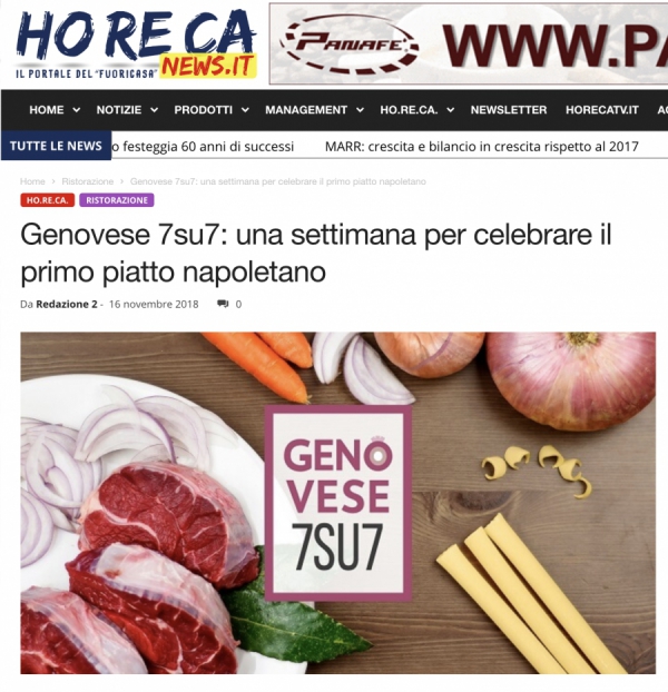 Genovese 7su7: una settimana per celebrare il primo piatto napoletano