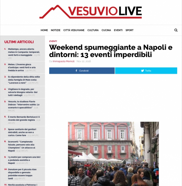 Weekend spumeggiante a Napoli e dintorni: 13 eventi imperdibili
