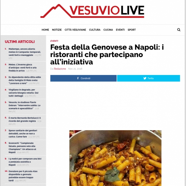 Festa della Genovese a Napoli: i ristoranti che partecipano all’iniziativa