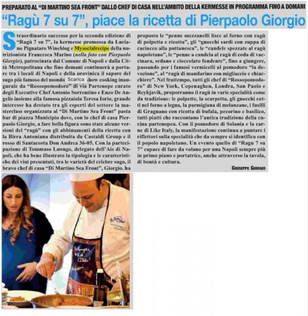 Ragù 7su7 piace la ricetta di Pierpaolo Giorgio