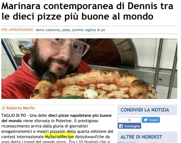 Marinara contemporanea di Dennis tra le dieci pizze più buone al mondo