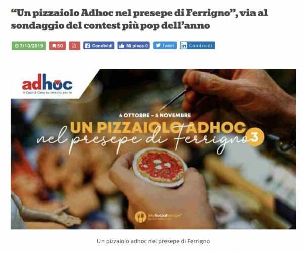 “Un pizzaiolo Adhoc nel presepe di Ferrigno”, via al sondaggio del contest più pop dell’anno
