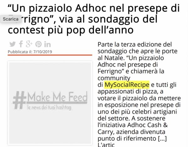“Un pizzaiolo Adhoc nel presepe di Ferrigno”, via al sondaggio del contest più pop dell’anno
