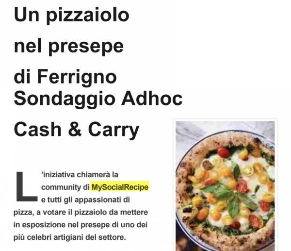 Un pizzaiolo  nel presepe  di Ferrigno Sondaggio Adhoc  Cash & Carry