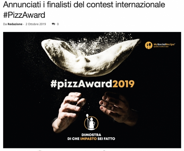 Annunciati i finalisti del contest internazionale #PizzAward
