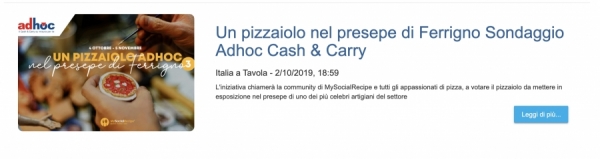 Un pizzaiolo nel presepe di Ferrigno Sondaggio Adhoc Cash & Carry