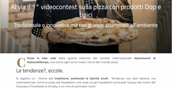 Al via il 1° videocontest sulla pizza con prodotti Dop e tipici