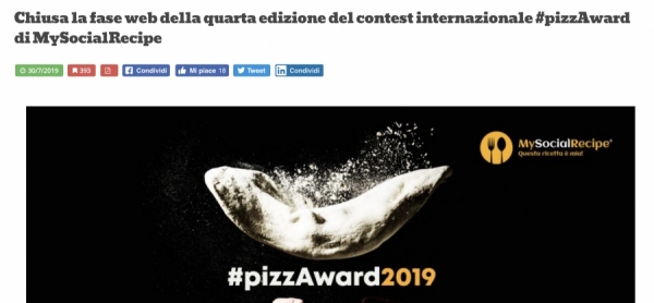 Chiusa la fase web della quarta edizione del contest internazionale #pizzAward di MySocialRecipe