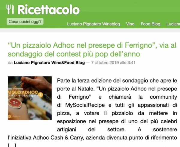 “Un pizzaiolo Adhoc nel presepe di Ferrigno”, via al sondaggio del contest più pop dell’anno