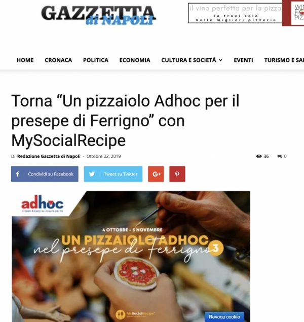 Torna “Un pizzaiolo Adhoc per il presepe di Ferrigno” con MySocialRecipe