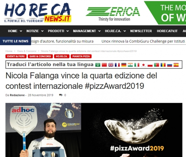 Nicola Falanga vince la quarta edizione del contest internazionale #pizzAward2019