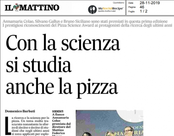 Annamaria Colao, Silvano Gallus e Bruno Siciliano sono stati premiati in questa prima edizione I prestigiosi riconoscimenti del Pizza Science Award ai protagonisti della ricerca degli ultimi anni 