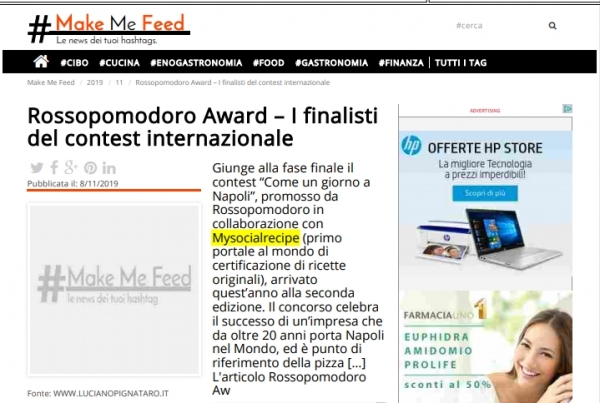 Rossopomodoro Award – I finalisti del contest internazionale