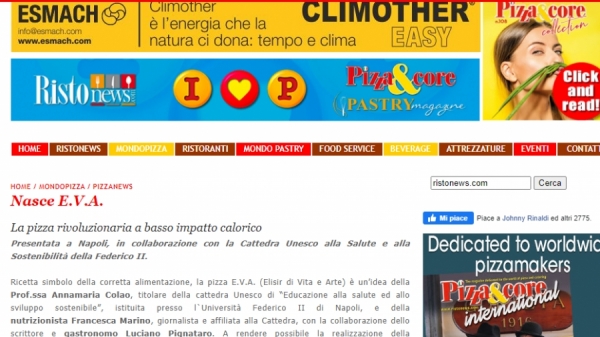 Nasce E.V.A.  La pizza rivoluzionaria a basso impatto calorico