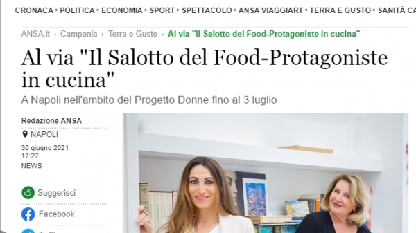 Al via 'Il Salotto del Food-Protagoniste in cucina'. A Napoli nell'ambito del Progetto Donne fino al 3 luglio