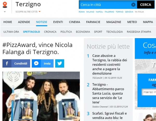 #PizzAward, vince Nicola Falanga di Terzigno.