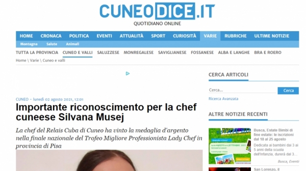 Importante riconoscimento per la chef cuneese Silvana Musej