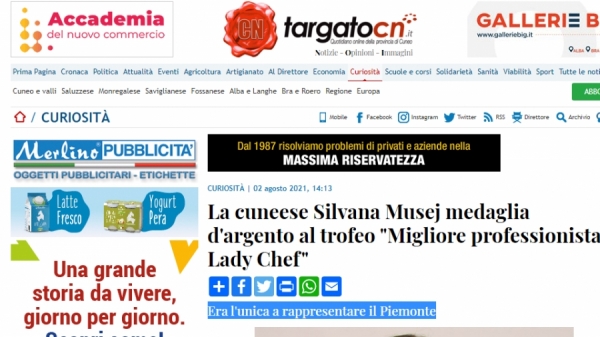 La cuneese Silvana Musej medaglia d'argento al trofeo 'Migliore professionista Lady Chef'