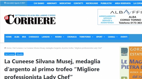La cuneese Silvana Musej medaglia d'argento al primo trofeo 'Migliore professionista Lady Chef'