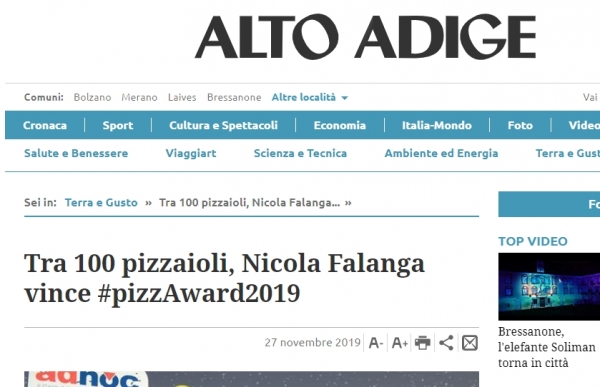 Tra 100 pizzaioli, Nicola Falanga vince #pizzAward2019