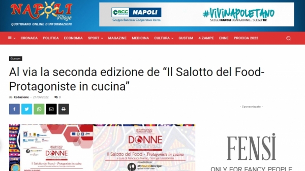 Al via la seconda edizione de “Il Salotto del Food-Protagoniste in cucina”