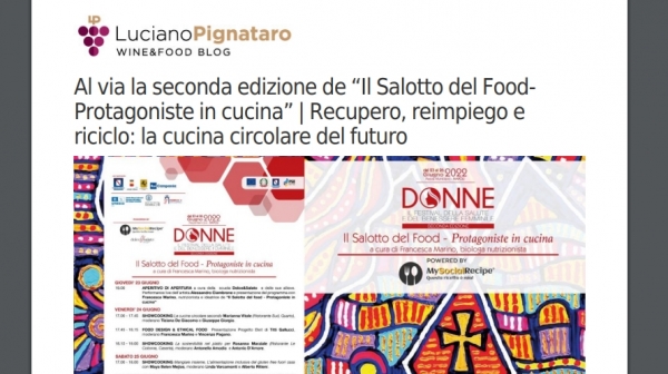 Al via la seconda edizione de “Il Salotto del Food-Protagoniste in cucina” | Recupero, reimpiego e riciclo: la cucina circolare del futuro