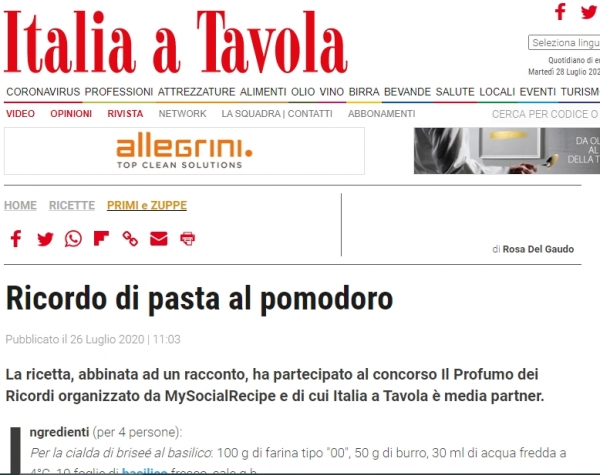 Ricordo di pasta al pomodoro