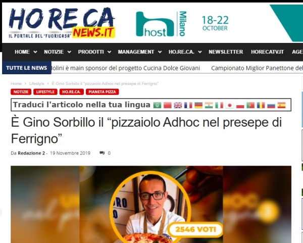 È Gino Sorbillo il “pizzaiolo Adhoc nel presepe di Ferrigno”