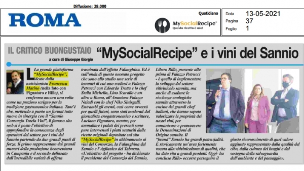 MySocialRecipe e i vini del Sannio
