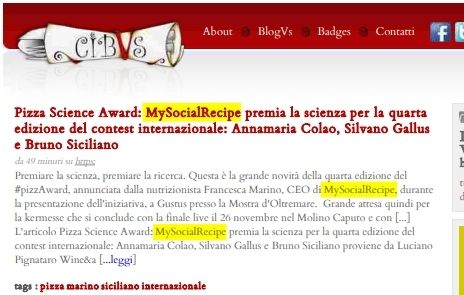 Pizza Science Award: MySocialRecipe premia la scienza per la quarta edizione del contest internazionale: Annamaria Colao, Silvano Gallus e Bruno Siciliano