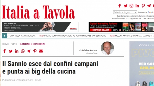 Il Sannio esce dai confini campani e punta ai big della cucina