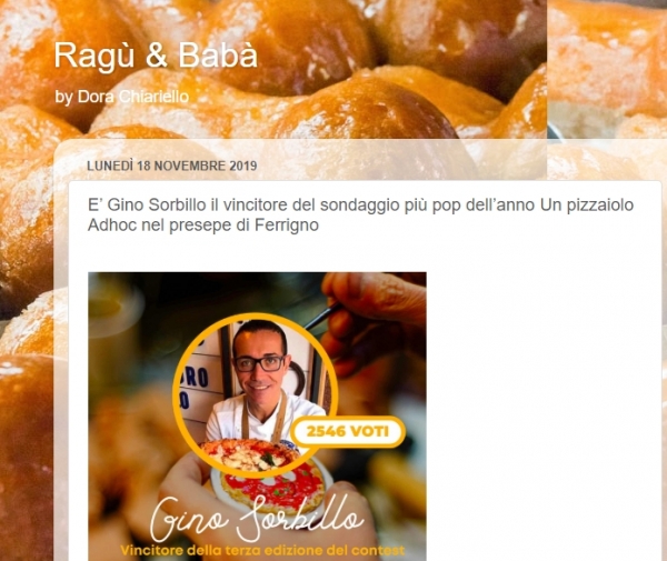 E’ Gino Sorbillo il vincitore del sondaggio più pop dell’anno Un pizzaiolo Adhoc nel presepe di Ferrigno