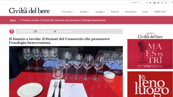 Il Sannio a tavola: il format del Consorzio che promuove l’enologia beneventana