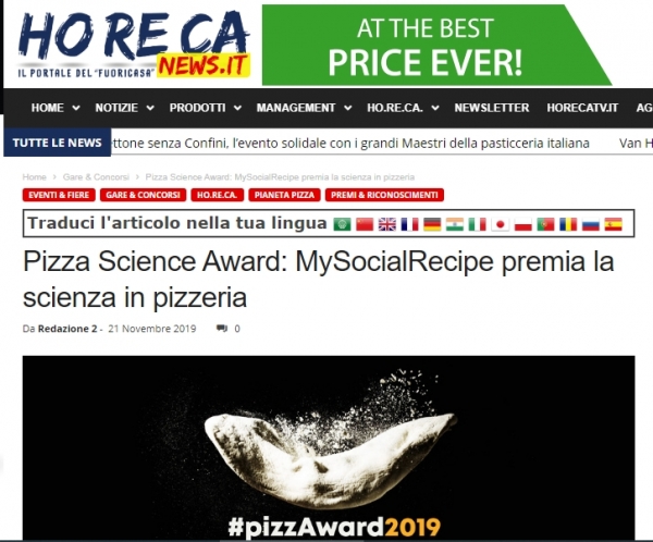 Pizza Science Award: MySocialRecipe premia la scienza in pizzeria
