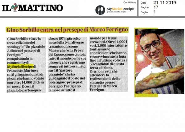 Gino Sorbillo entra nel presepe di Marco Ferrigno